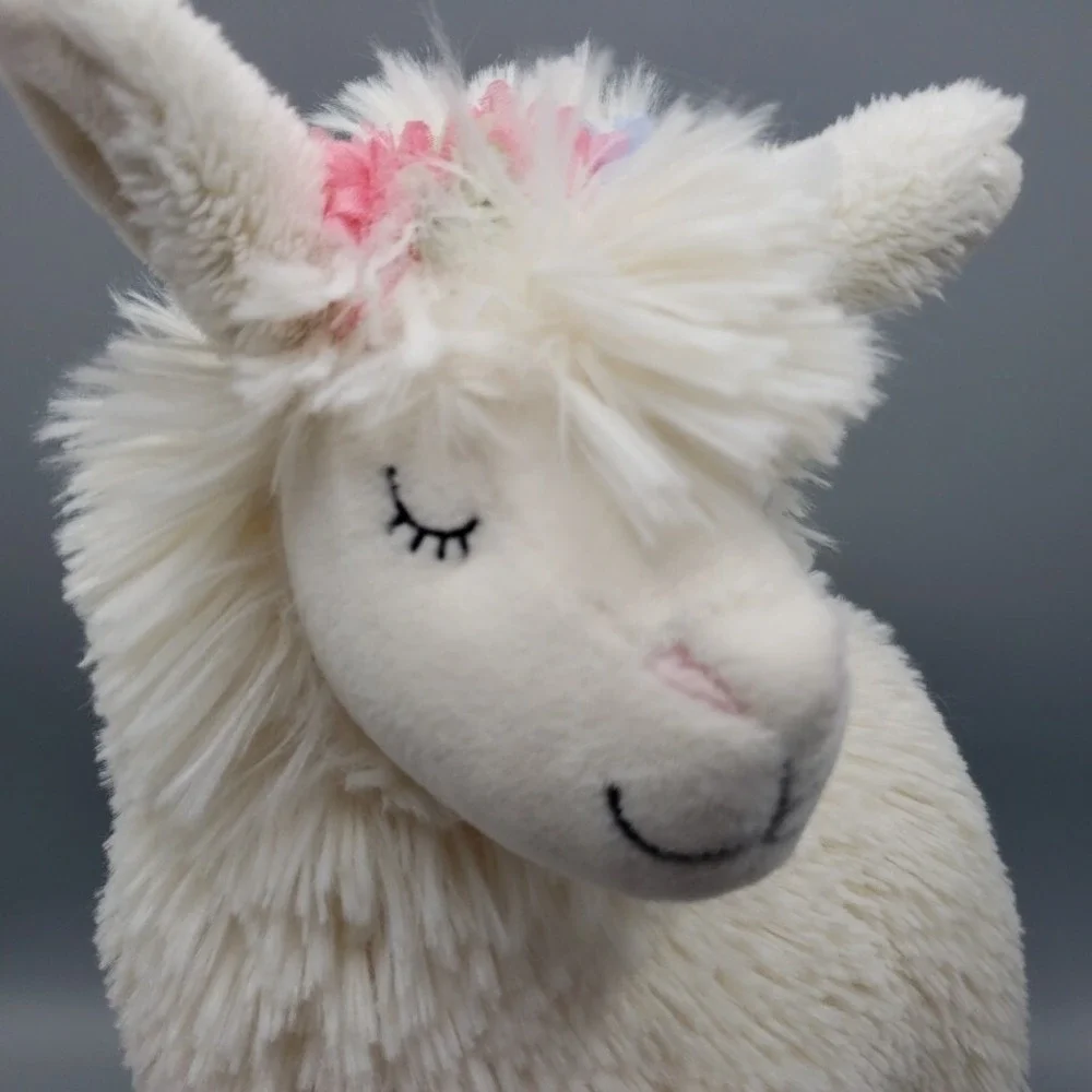 Llama Stuffed Animal Toy Anthropologie Plush Off White 14" Super Soft & Cozy - Picture 8 of 12